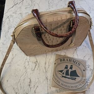 Brahmin Croco Tan and Brown Women's Bag with Dustbag